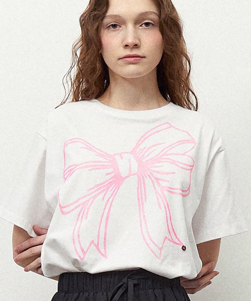 ★RonRon★ Big Ribbon Line T Shirt (5colors)