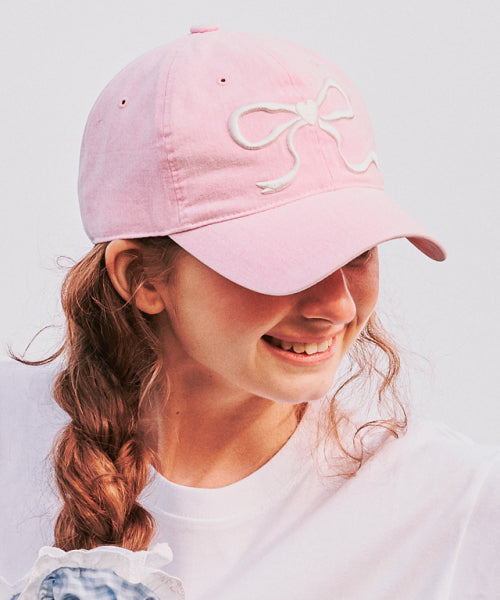 ★RonRon★Heart Ribbon Ball Cap (6colors)