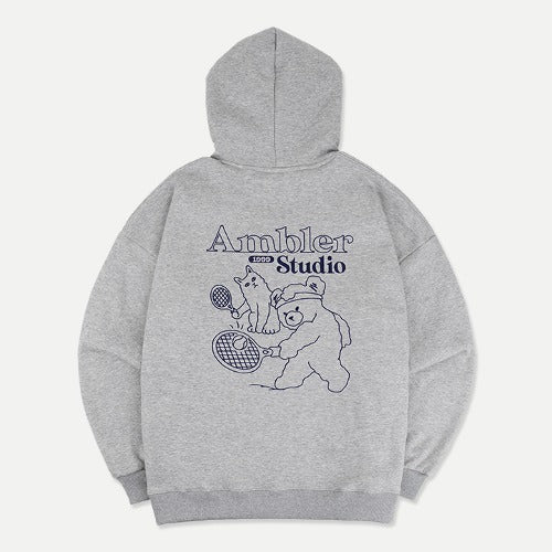 ★Ambler★ Over fit Hoodie Tennis duo (AHP1003)