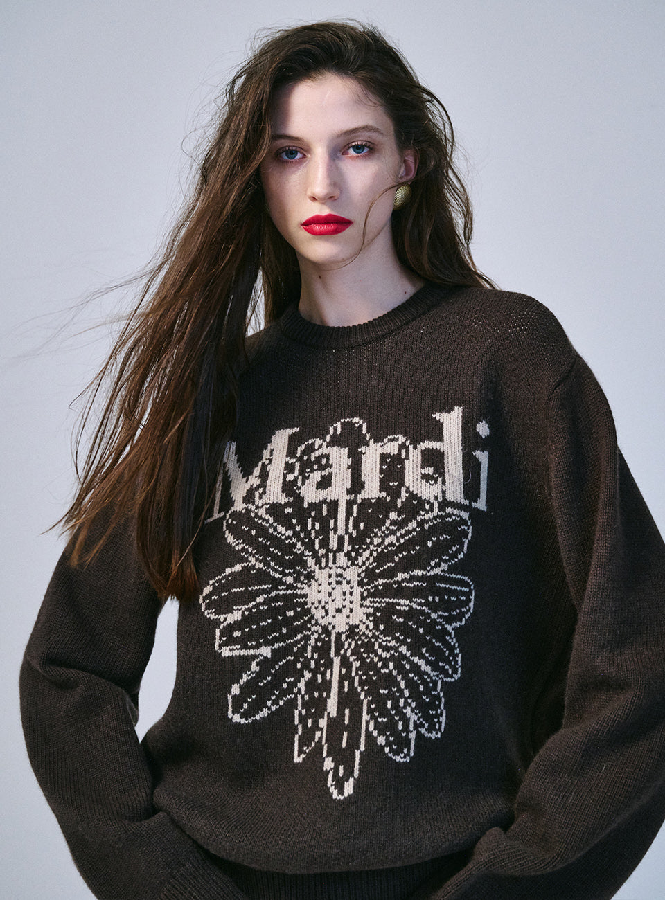 ★Mardi Mercredi★ Cashmere Blended Pullover Flowermardi (12colors)