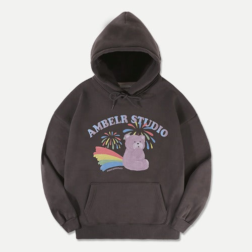 ★Ambler★ Over fit Hoodie Rainbow Bear (AHP1007)