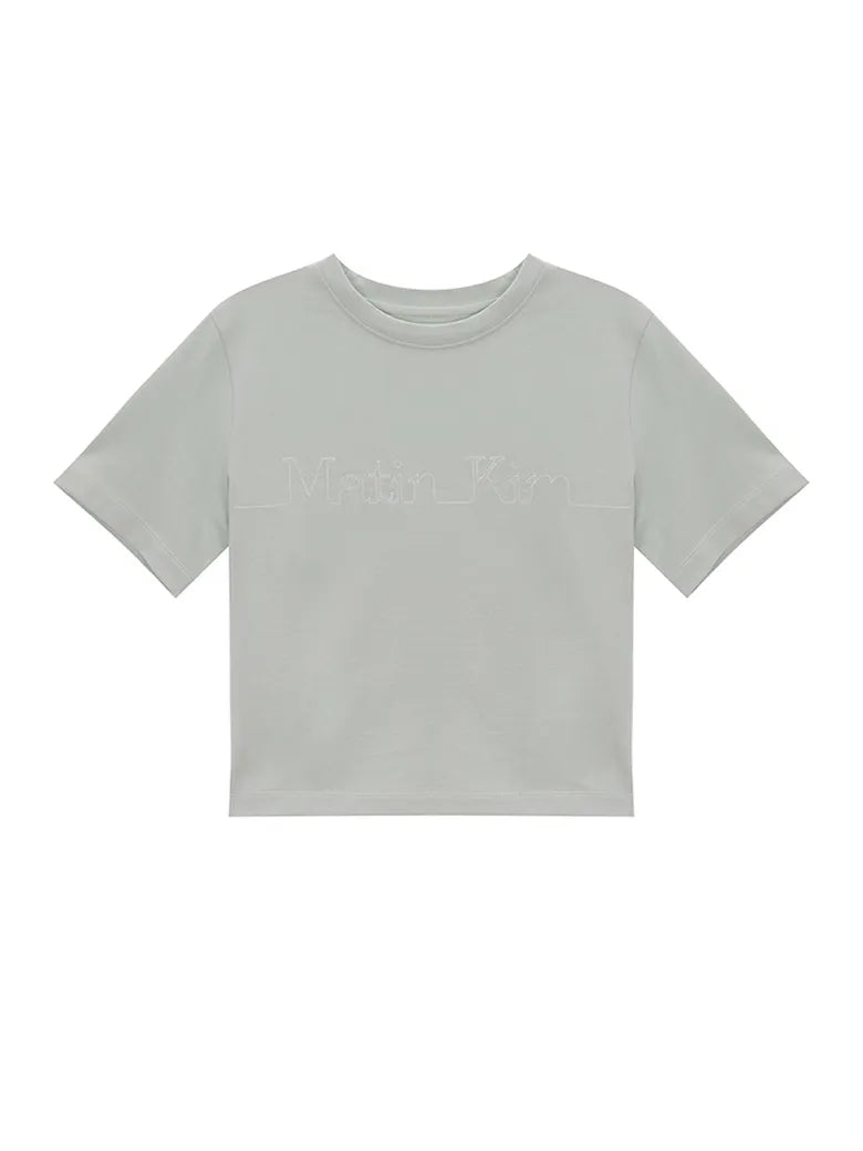 【Matin Kim】Matin Edge Stitch Logo Crop Top (4colors)