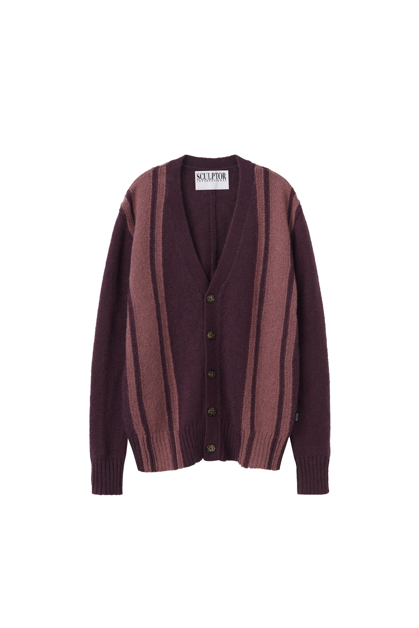 ★Sculptor★ Mohair Stripe Cardigan D.Purple
