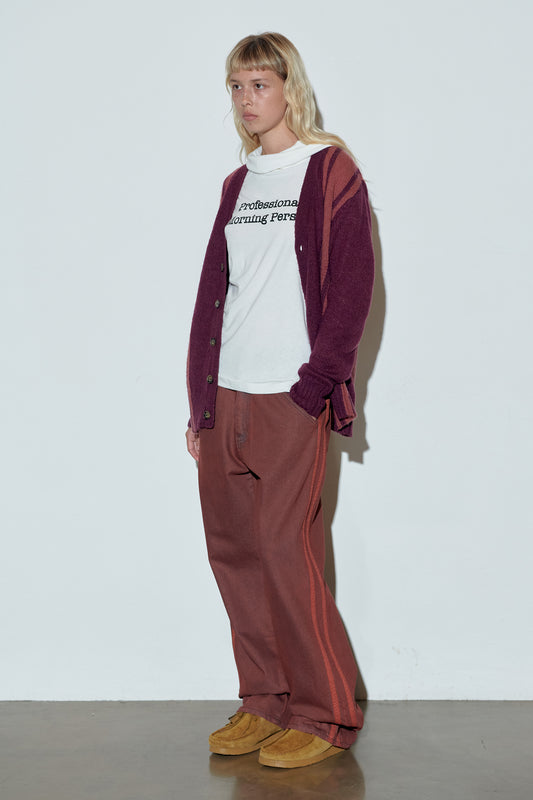 ★Sculptor★ Mohair Stripe Cardigan D.Purple