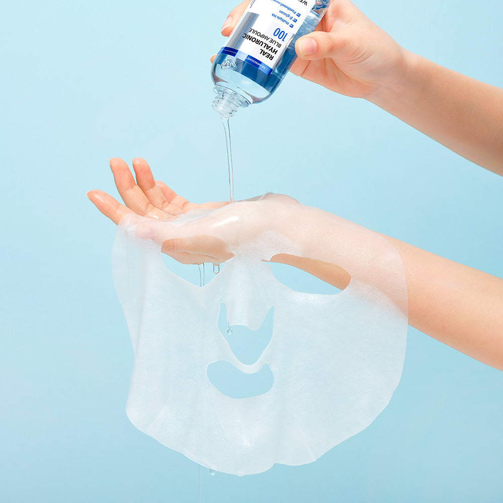[10pcs]【Wellage】Real Hyaluronic Blue Ampoule Mask