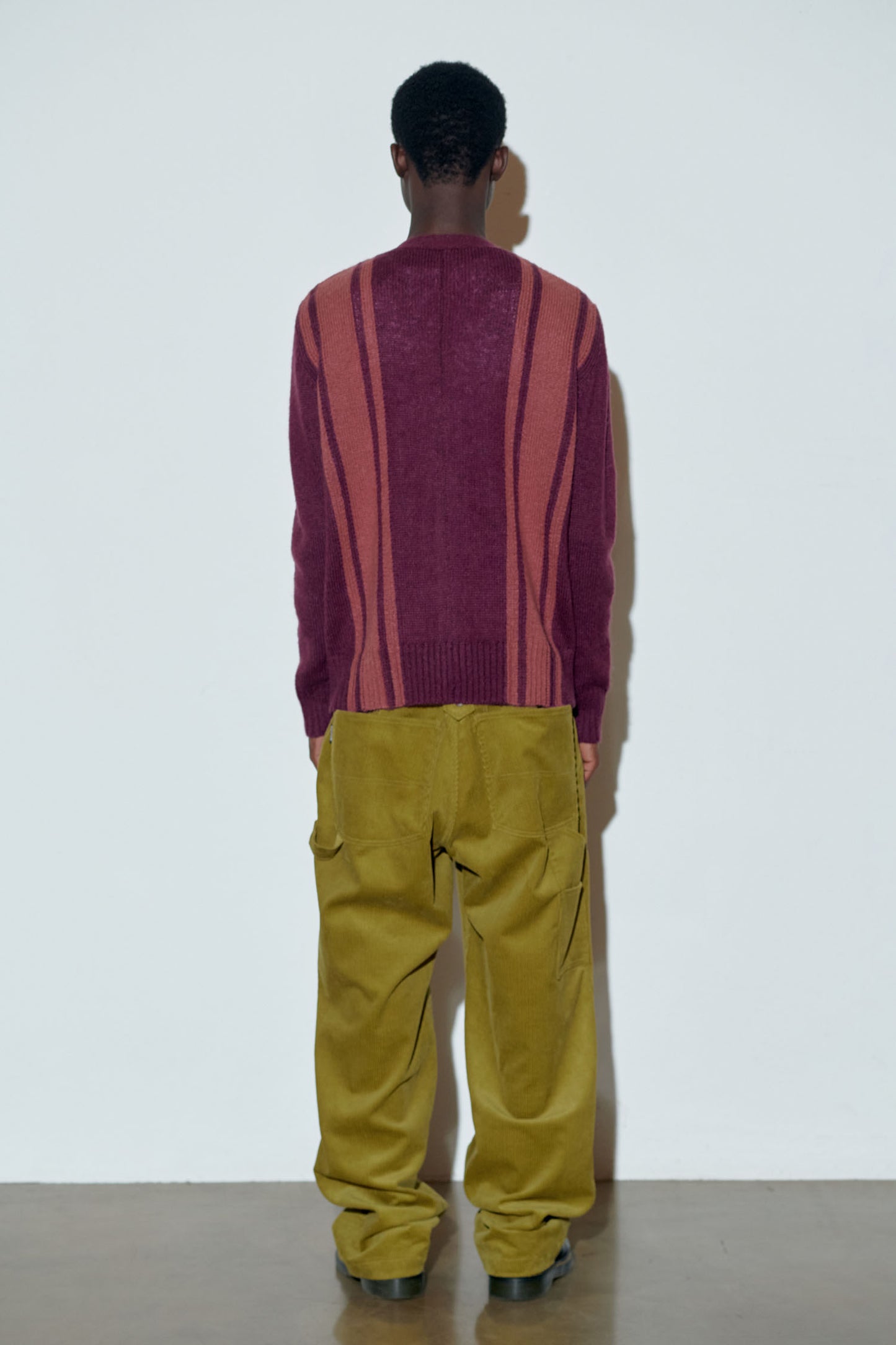 ★Sculptor★ Mohair Stripe Cardigan D.Purple