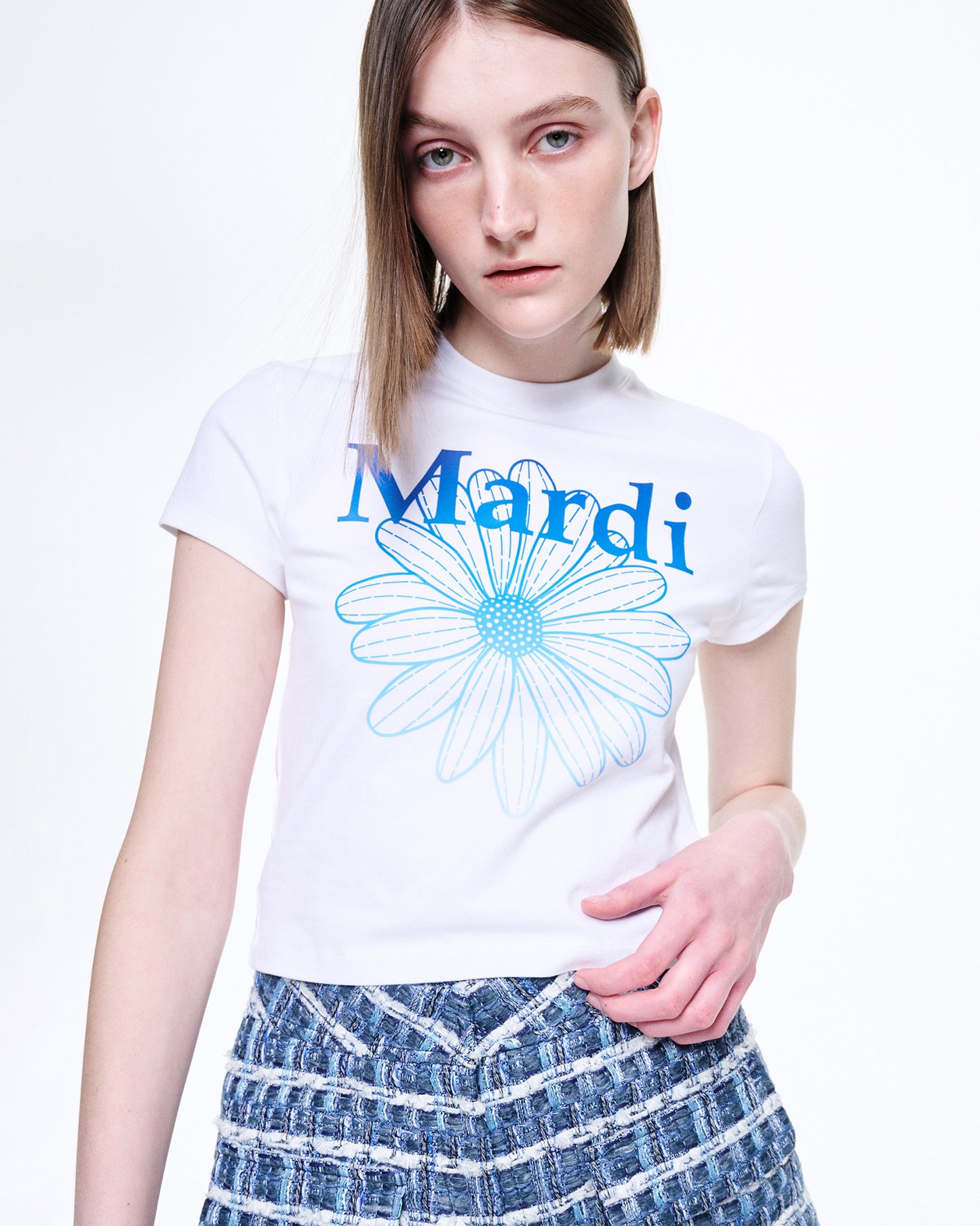 ★Mardi Mercredi★ Cropped T-shirt Flowermardi Gradation (4colors)