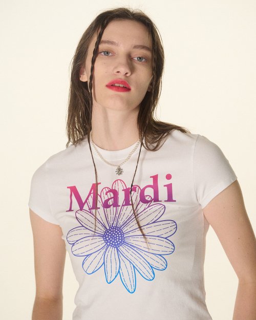 ★Mardi Mercredi★ Cropped T-shirt Flowermardi Gradation (4colors)