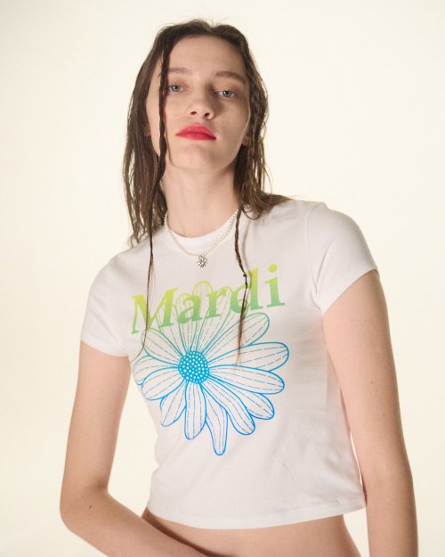 ★Mardi Mercredi★ Cropped T-shirt Flowermardi Gradation (4colors)