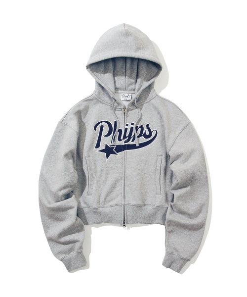 ★Phyps★ Woman Crop Star Tail Hoodie Zip Up (3colors)