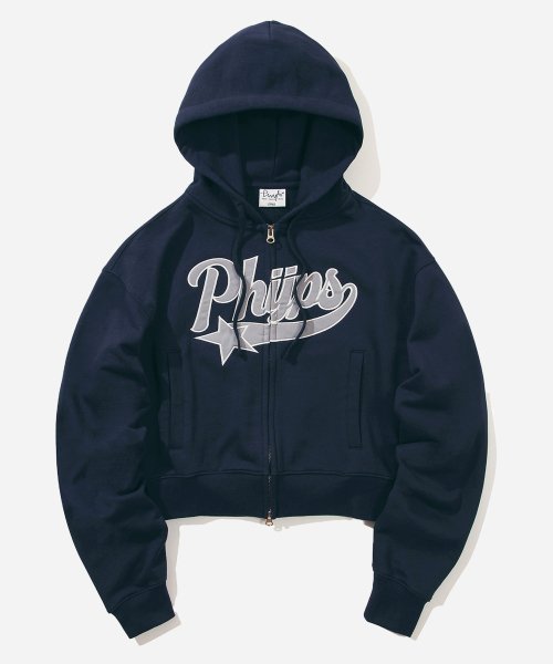 ★Phyps★ Woman Crop Star Tail Hoodie Zip Up (3colors)