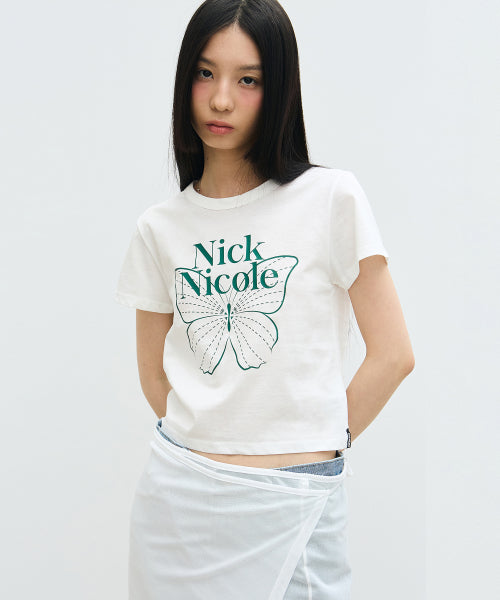 ★Nick Nicole★ Butterfly Signature Crop Top (9colors)
