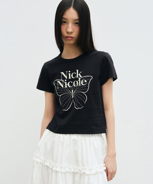★Nick Nicole★ Butterfly Signature Crop Top (9colors)