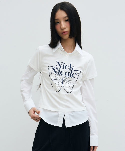 ★Nick Nicole★ Butterfly Signature Crop Top (9colors)