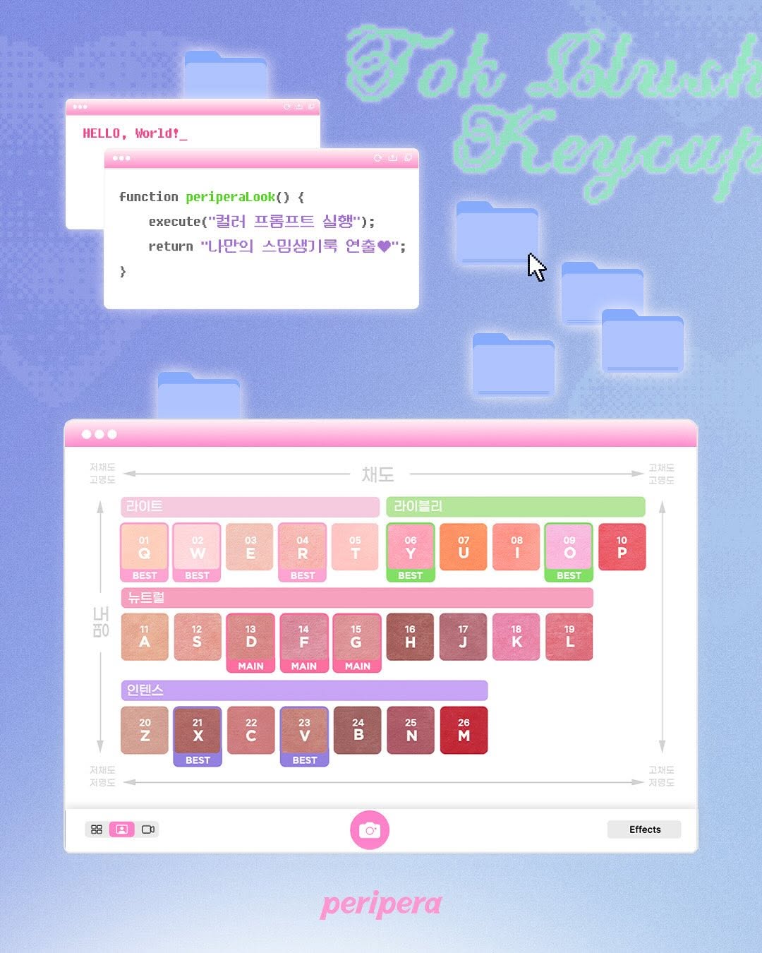 [Set][2pcs]【Peripera】Tok Blush Keycap