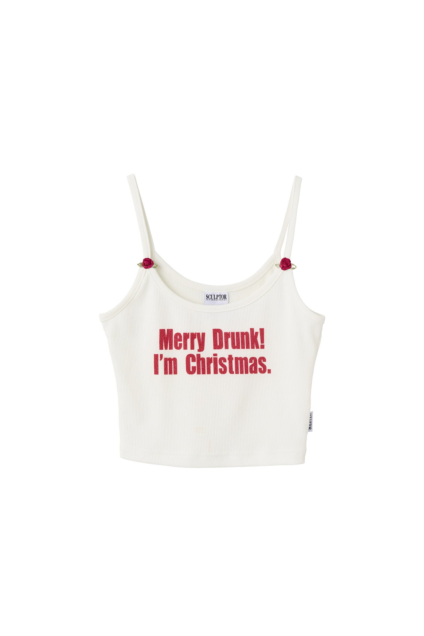 ★Sculptor★ Merry Drunk Sleeveless Top White