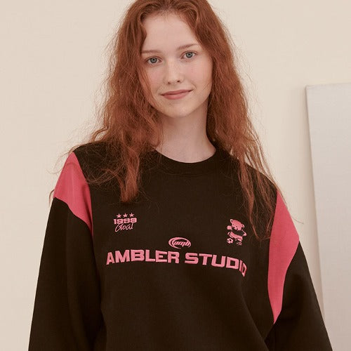 ★Ambler★ Over fit Sweatshirt Soccer Bear (AMM1108)