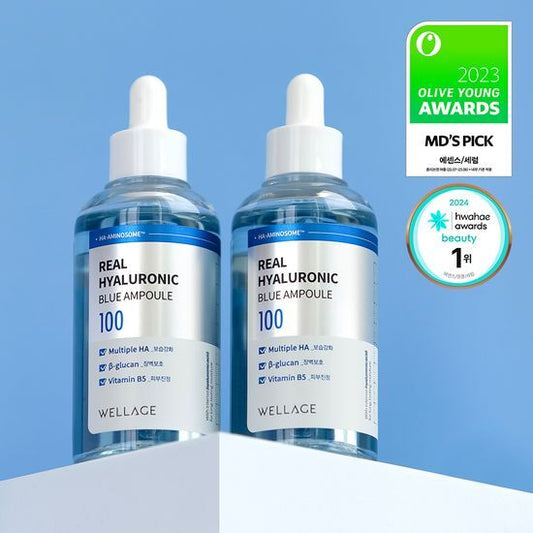 [Set] ★Wellage★ Real Hyaluronic Blue Ampoule 100