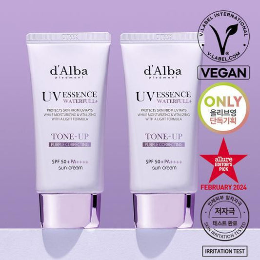 ★d'Alba★ UV Essence Waterfull+ Tone-up Purple Correcting