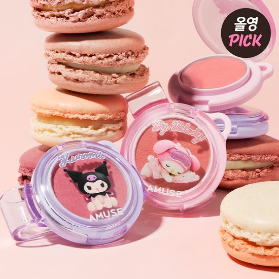 [Set][Limited]【Amuse】Powder Lip & Cheek (My Melody & Kuromi)