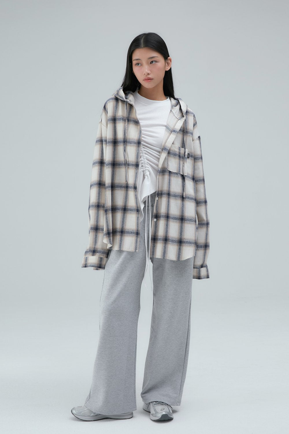 ★Acover★ Checkered Hooded Shirt (3colors)