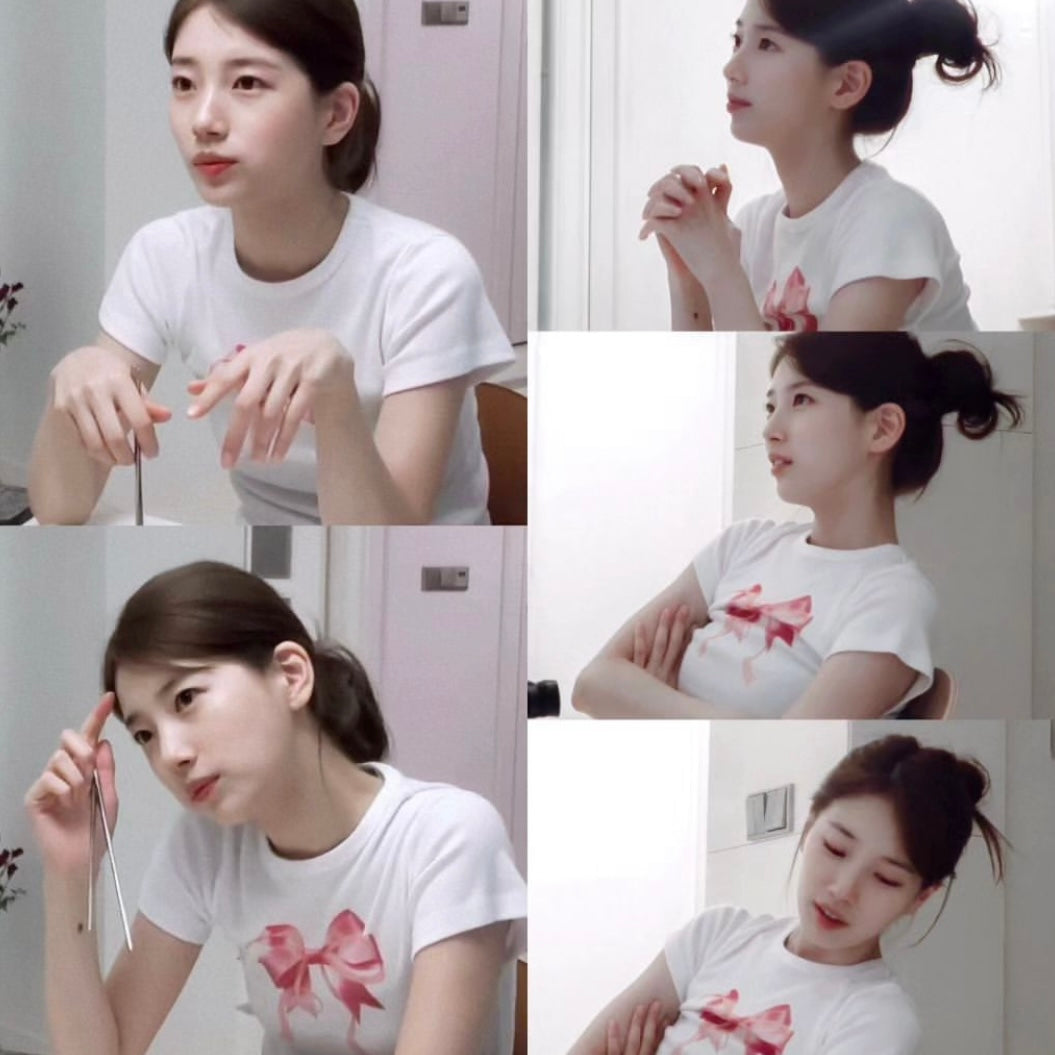 ★RonRon★ Double Ribbon Slim Crop T Shirt (4colors)