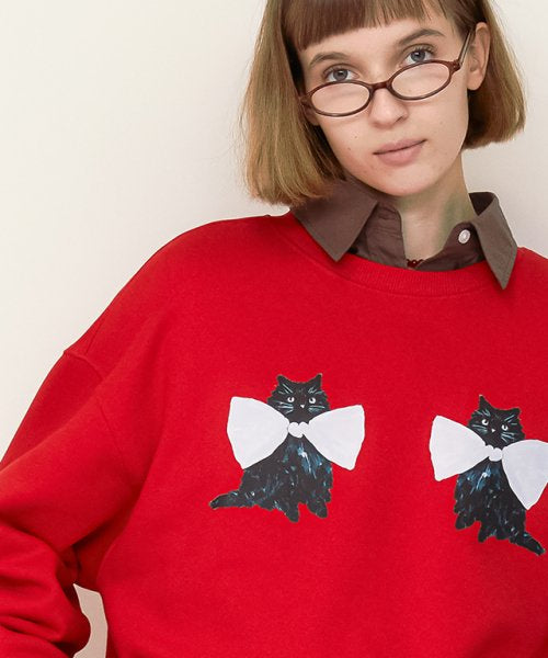 ★RonRon★ Ribbon Cats Sweatshirts (2colors)
