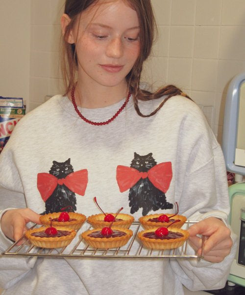 ★RonRon★ Ribbon Cats Sweatshirts (2colors)
