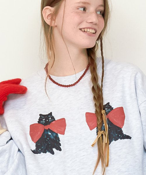 ★RonRon★ Ribbon Cats Sweatshirts (2colors)