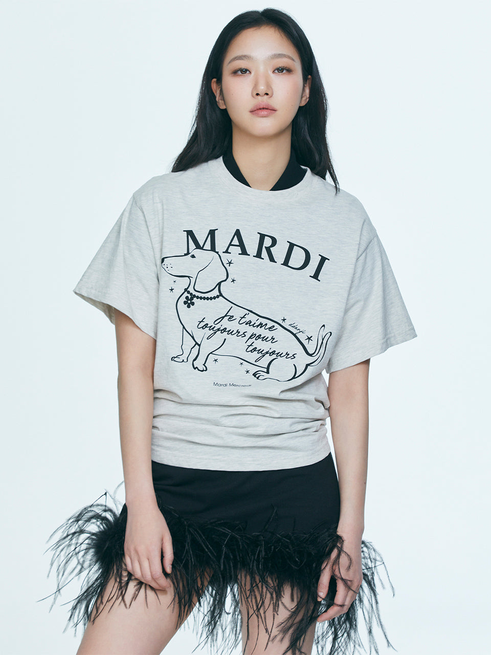 ★Mardi Mercredi★ Tshirt Swing The Tail Ddanji Flower Choker (3colors)