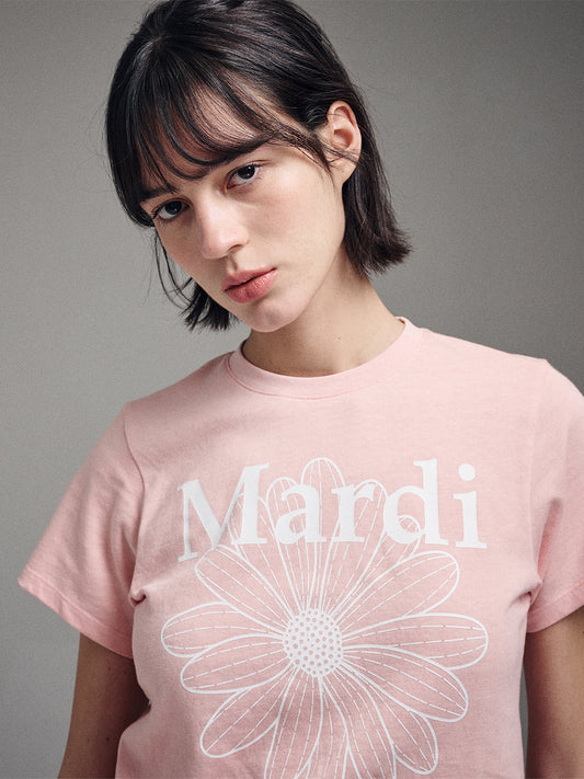 ★Mardi Mercredi★ Slim Tshirt Flowermardi Washing (4colors)