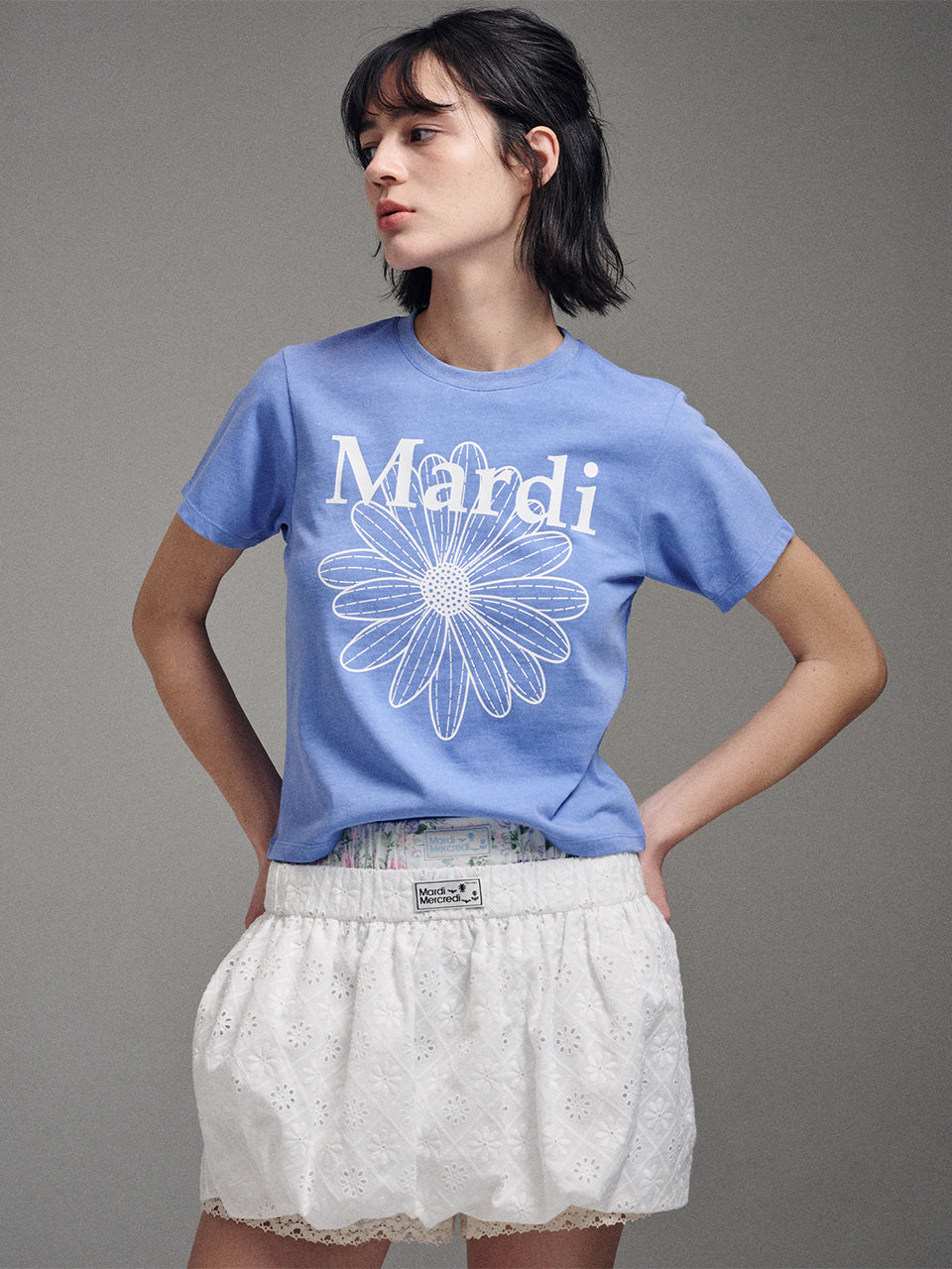 ★Mardi Mercredi★ Slim Tshirt Flowermardi Washing (4colors)