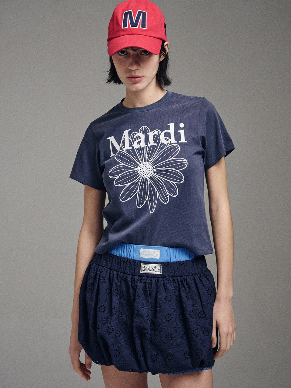 ★Mardi Mercredi★ Slim Tshirt Flowermardi Washing (4colors)