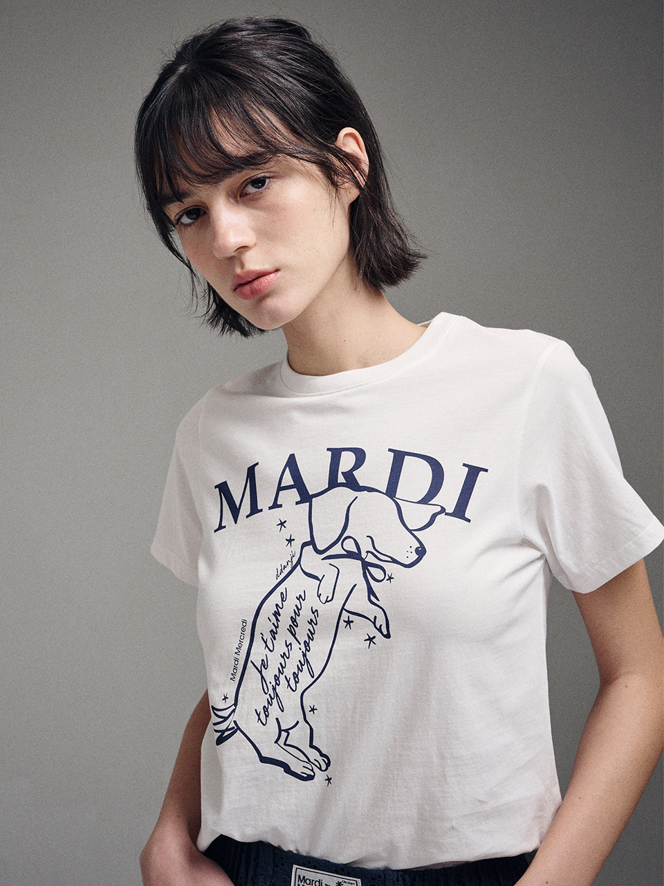 ★Mardi Mercredi★ Slim Tshirt Swing The Tail Ddanji (5colors)
