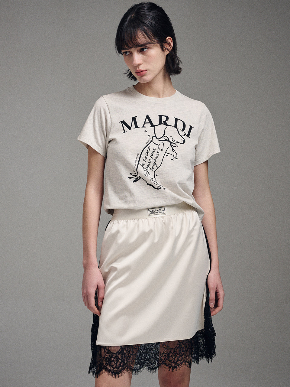 ★Mardi Mercredi★ Slim Tshirt Swing The Tail Ddanji (5colors)