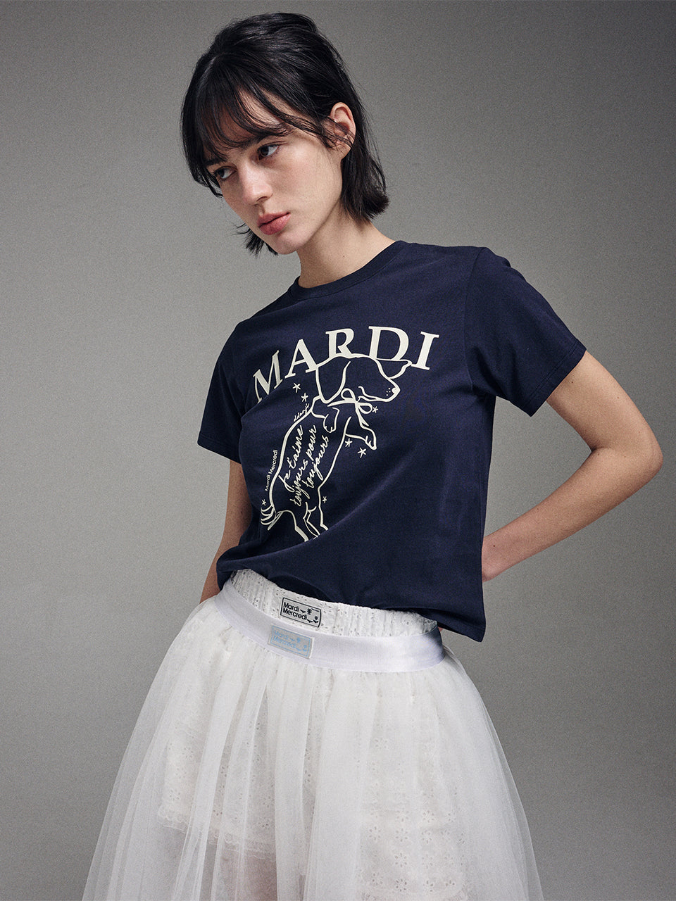 ★Mardi Mercredi★ Slim Tshirt Swing The Tail Ddanji (5colors)