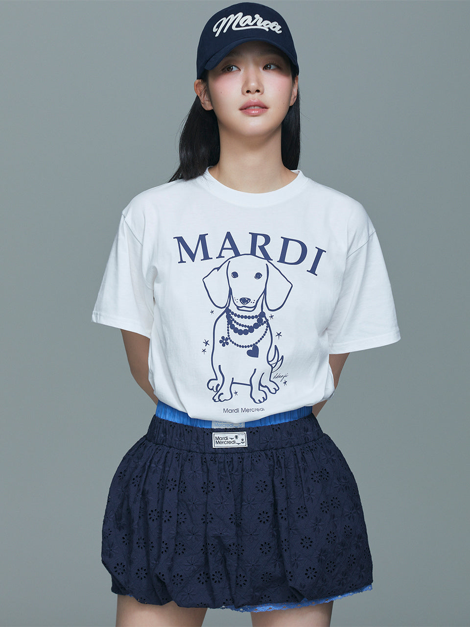 ★Mardi Mercredi★ Tshirt Swing The Tail Ddanji Pearl Necklace (4colors)