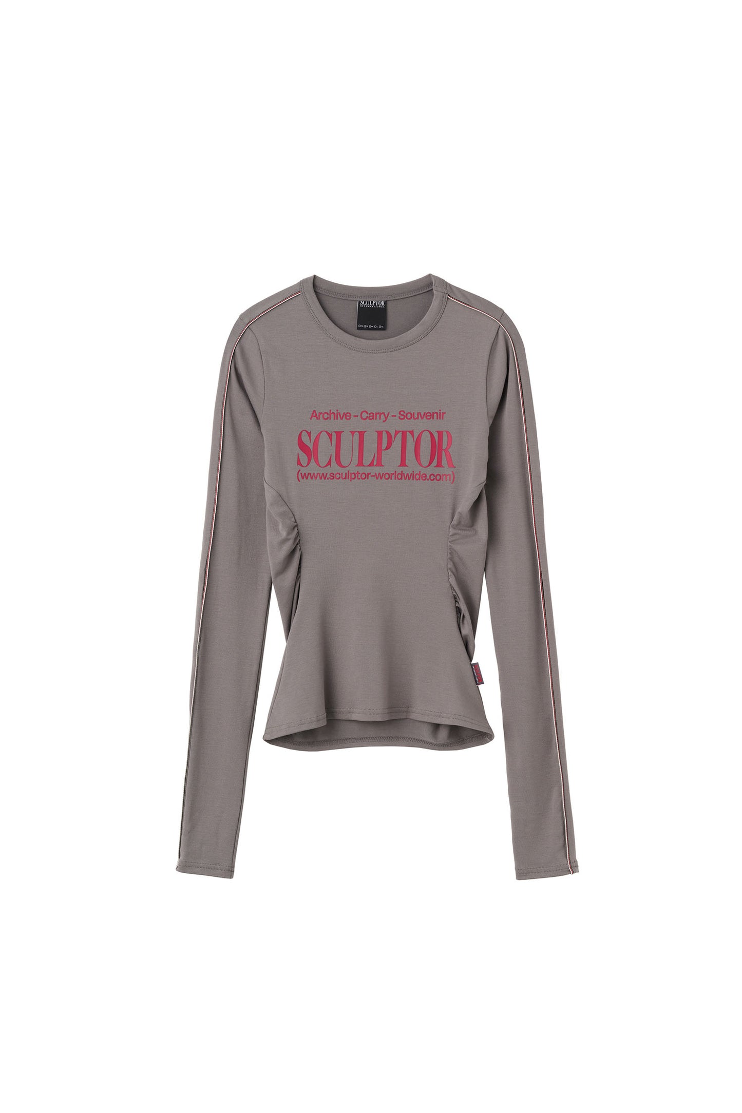★Sculptor★Sports Lettering L/S Tee D.Gray