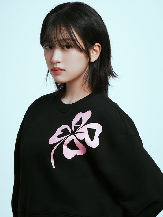 ★Mardi Mercredi★ Cropped Sweatshirt Clovermardi (3colors)