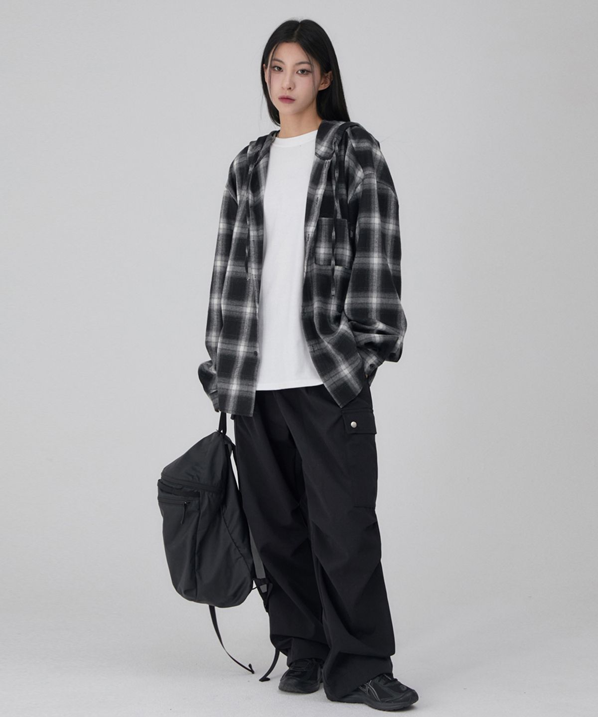 ★Acover★ Checkered Hooded Shirt (3colors)